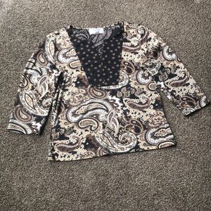 Brown paisley y2k blouse 🤎